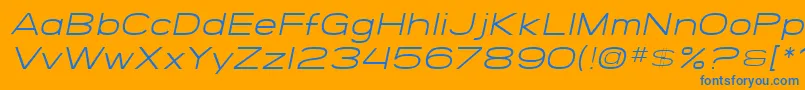 SF Grandezza Light Oblique Font – Blue Fonts on Orange Background