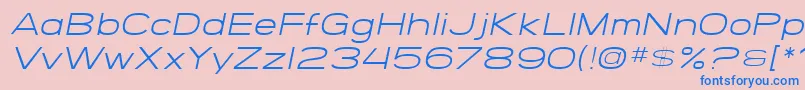 SF Grandezza Light Oblique Font – Blue Fonts on Pink Background