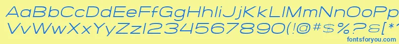 SF Grandezza Light Oblique Font – Blue Fonts on Yellow Background