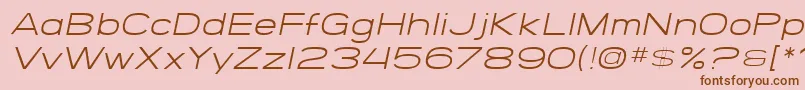 SF Grandezza Light Oblique-Schriftart – Braune Schriften auf rosa Hintergrund