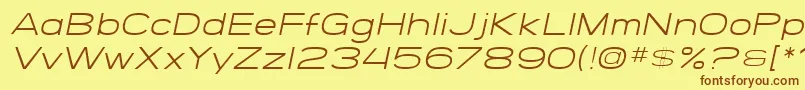 SF Grandezza Light Oblique Font – Brown Fonts on Yellow Background