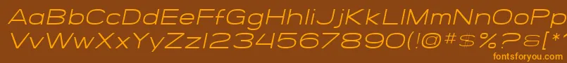 Шрифт SF Grandezza Light Oblique – оранжевые шрифты на коричневом фоне
