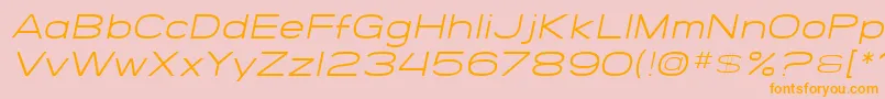Шрифт SF Grandezza Light Oblique – оранжевые шрифты на розовом фоне