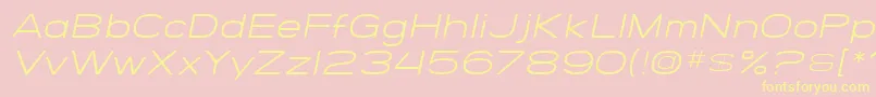 SF Grandezza Light Oblique-Schriftart – Gelbe Schriften auf rosa Hintergrund