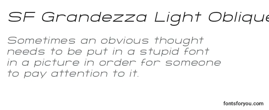 Шрифт SF Grandezza Light Oblique