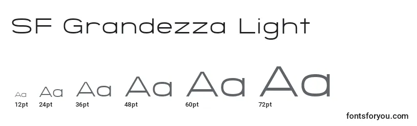 Размеры шрифта SF Grandezza Light