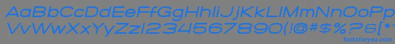 SF Grandezza Medium Oblique-Schriftart – Blaue Schriften auf grauem Hintergrund