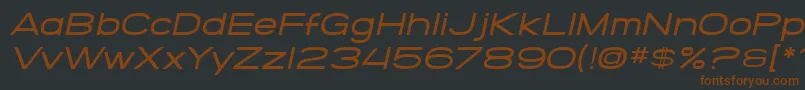 SF Grandezza Medium Oblique-Schriftart – Braune Schriften auf schwarzem Hintergrund