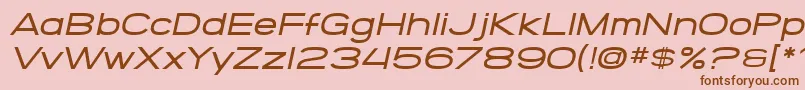 SF Grandezza Medium Oblique-Schriftart – Braune Schriften auf rosa Hintergrund