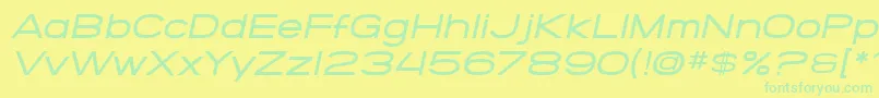SF Grandezza Medium Oblique-Schriftart – Grüne Schriften auf gelbem Hintergrund