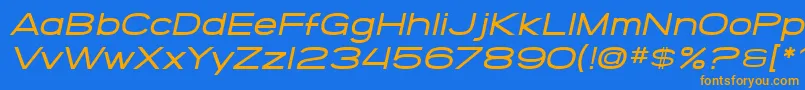 SF Grandezza Medium Oblique Font – Orange Fonts on Blue Background