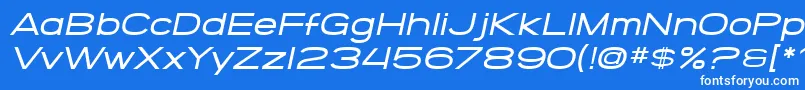 SF Grandezza Medium Oblique Font – White Fonts on Blue Background