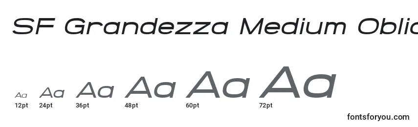 Размеры шрифта SF Grandezza Medium Oblique