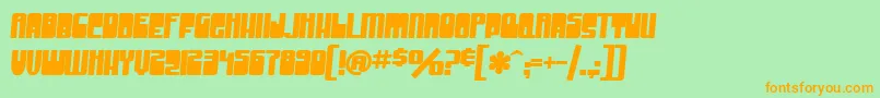 フォントSF Groove Machine Bold – オレンジの文字が緑の背景にあります。