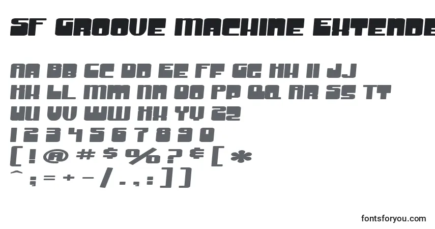 Шрифт SF Groove Machine Extended Bold – алфавит, цифры, специальные символы