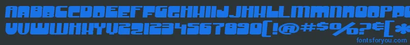 SF Groove Machine Extended Bold Font – Blue Fonts on Black Background