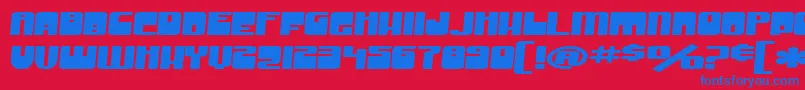 SF Groove Machine Extended Bold Font – Blue Fonts on Red Background