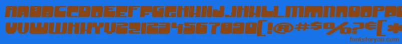 SF Groove Machine Extended Bold Font – Brown Fonts on Blue Background