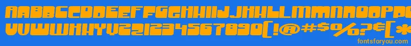 SF Groove Machine Extended Bold Font – Orange Fonts on Blue Background
