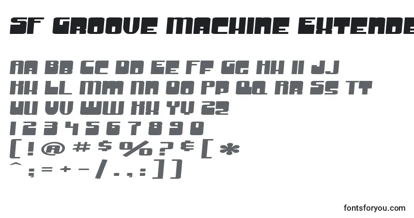 Schriftart SF Groove Machine Extended – Alphabet, Zahlen, spezielle Symbole