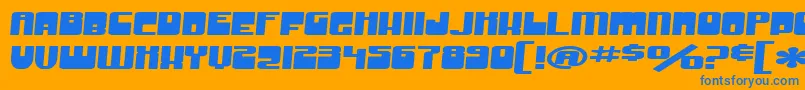 SF Groove Machine Extended Font – Blue Fonts on Orange Background