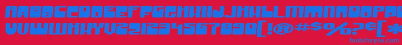 SF Groove Machine Extended Font – Blue Fonts on Red Background