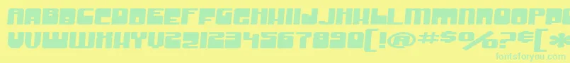 SF Groove Machine Extended Font – Green Fonts on Yellow Background