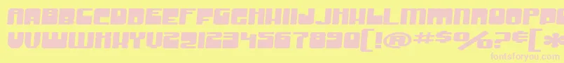 SF Groove Machine Extended-fontti – vaaleanpunaiset fontit keltaisella taustalla