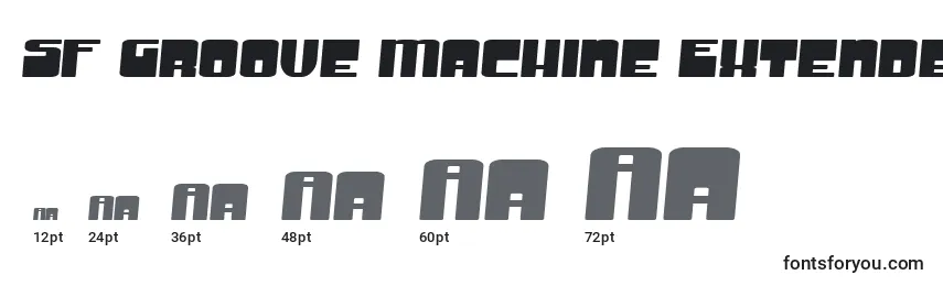 Größen der Schriftart SF Groove Machine Extended