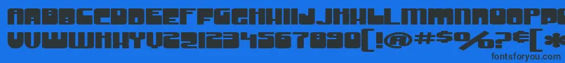 SF Groove Machine ExtUpright Bold-Schriftart – Schwarze Schriften auf blauem Hintergrund