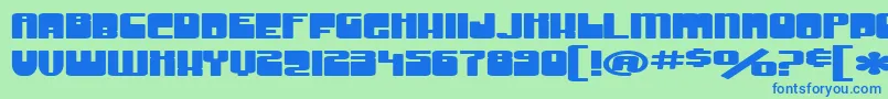 Шрифт SF Groove Machine ExtUpright Bold – синие шрифты на зелёном фоне