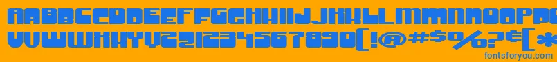 SF Groove Machine ExtUpright Bold Font – Blue Fonts on Orange Background