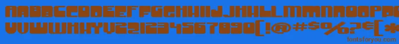 SF Groove Machine ExtUpright Bold Font – Brown Fonts on Blue Background