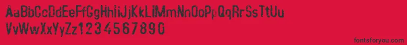 フォントCrustypeClean – 赤い背景に黒い文字