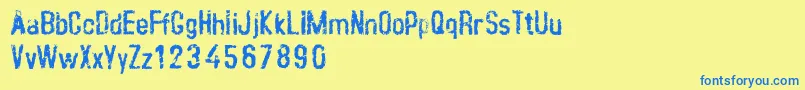 CrustypeClean Font – Blue Fonts on Yellow Background