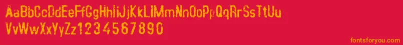 Шрифт CrustypeClean – оранжевые шрифты на красном фоне