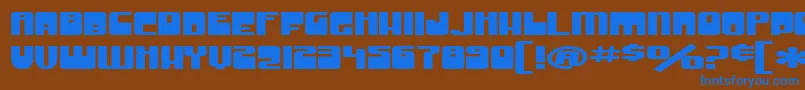 SF Groove Machine ExtUpright Font – Blue Fonts on Brown Background