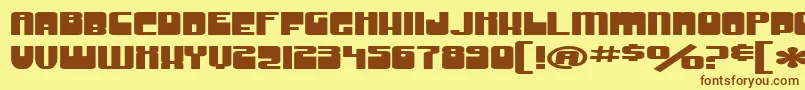 SF Groove Machine ExtUpright-Schriftart – Braune Schriften auf gelbem Hintergrund