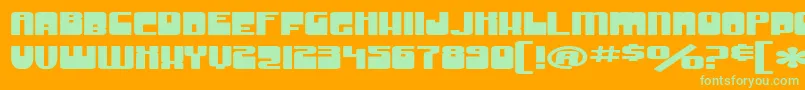 More about SF Groove Machine ExtUpright Font SF Groove Machine ExtUpright Font – Green Fonts on Orange Background