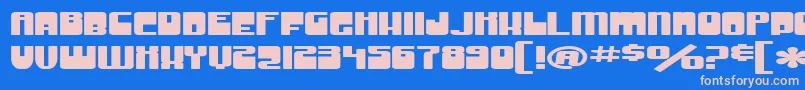 SF Groove Machine ExtUpright Font – Pink Fonts on Blue Background