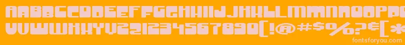 Fonte SF Groove Machine ExtUpright – fontes rosa em um fundo laranja