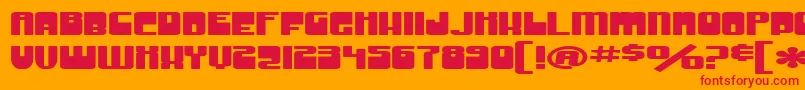 SF Groove Machine ExtUpright Font – Red Fonts on Orange Background