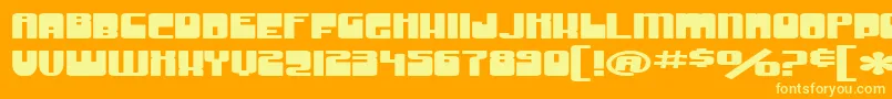 SF Groove Machine ExtUpright-Schriftart – Gelbe Schriften auf orangefarbenem Hintergrund
