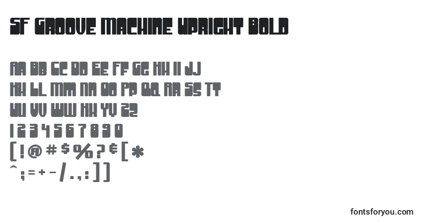 Шрифт SF Groove Machine Upright Bold – алфавит, цифры, специальные символы