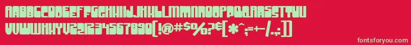 SF Groove Machine Upright Bold Font – Green Fonts on Red Background