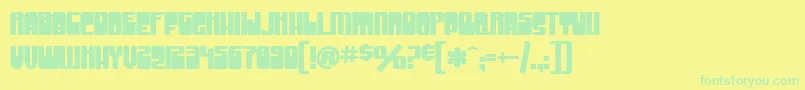 SF Groove Machine Upright Bold Font – Green Fonts on Yellow Background