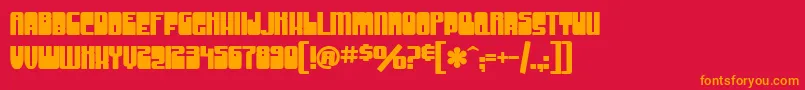 SF Groove Machine Upright Bold Font – Orange Fonts on Red Background