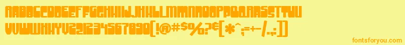 SF Groove Machine Upright Bold Font – Orange Fonts on Yellow Background