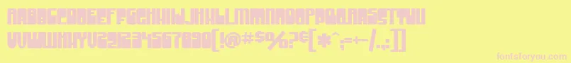 SF Groove Machine Upright Bold-Schriftart – Rosa Schriften auf gelbem Hintergrund