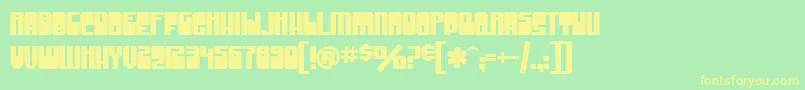 フォントSF Groove Machine Upright Bold – 黄色の文字が緑の背景にあります